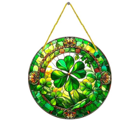 4 Leaf Clover Suncatcher Shamrock 6" St Patrick's Day Irish Lucky Ireland Window - Picture 2 of 4